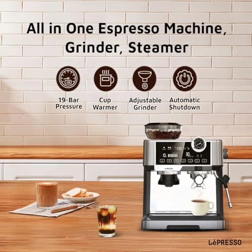 (Renewed) LPCFFM0030-cr - Adjustable Grinder Dual Boiler 19Bar 58mm Porta Filter