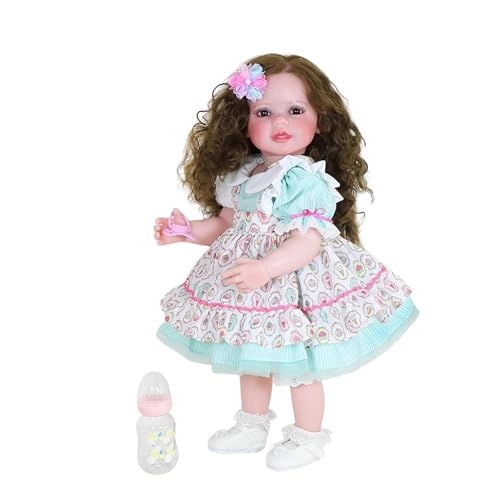 Reborn Toddler Doll - 22 inch Full Vinyl Body Rooted Brown Hair Ages 14+