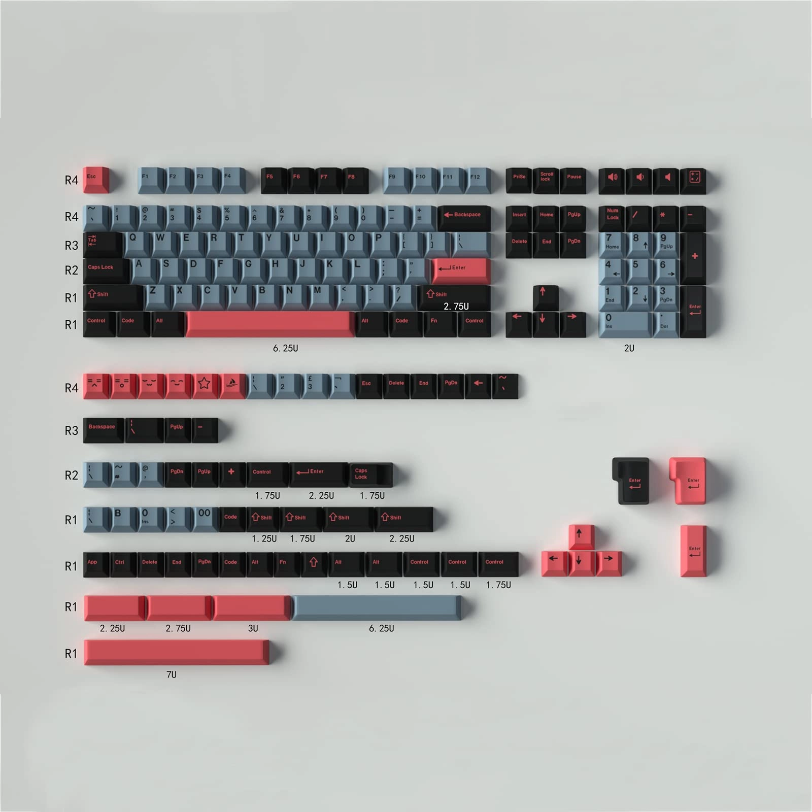 Sumgsn 160 Keys Doubleshot Keycaps - ISO/ANSI