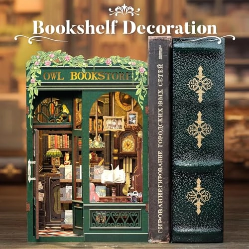 Owl Bookstore Miniature Library - 3D Wooden Puzzle LED Lights