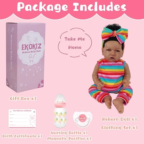Reborn Baby Doll - 20- Inch African American Ages 3+