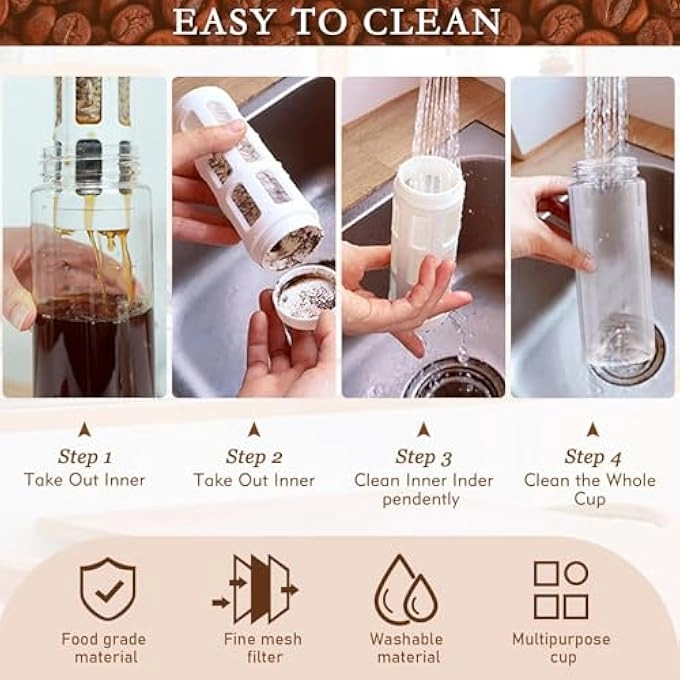 Cold Brew Coffee Maker - 550Ml Portable Handle