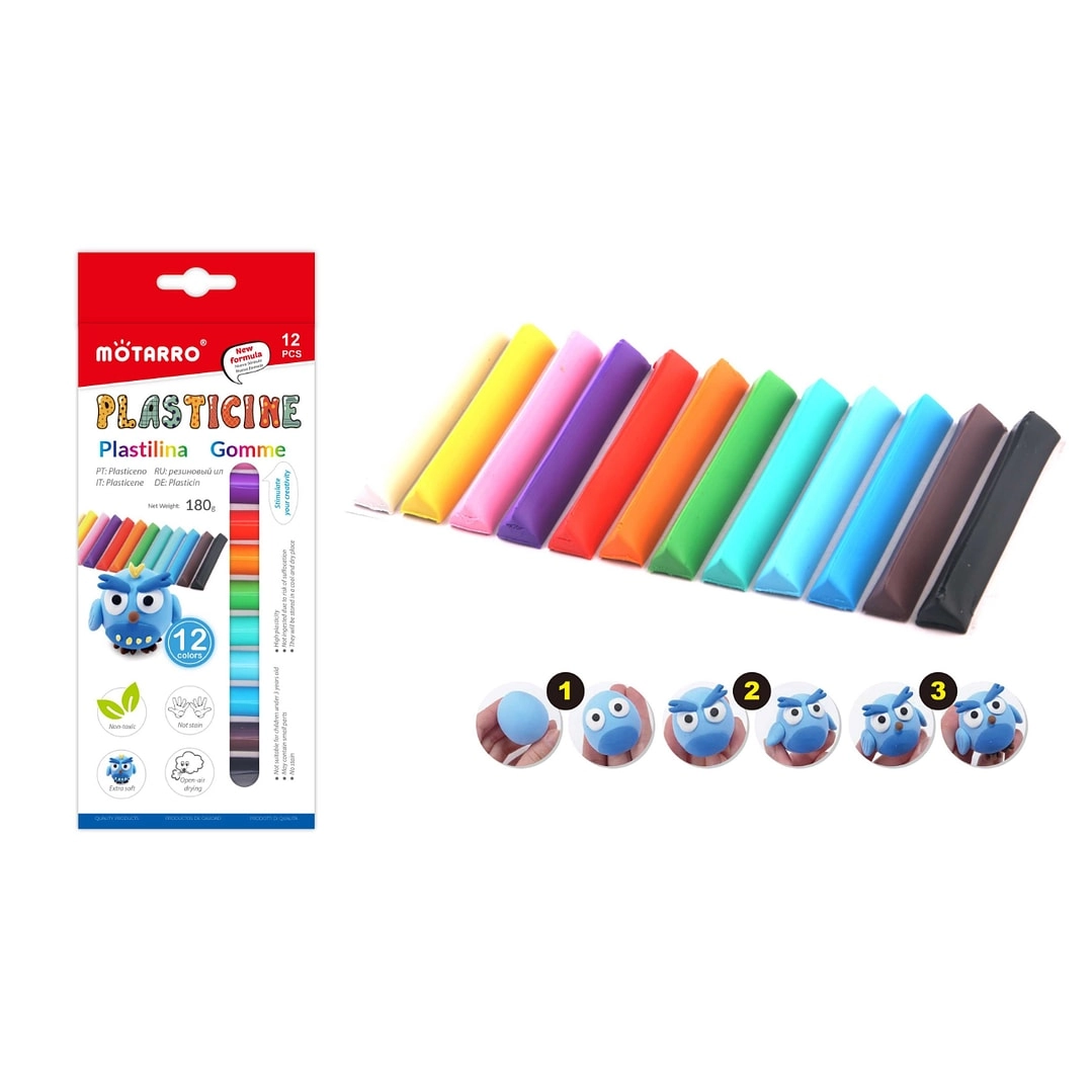 AL ARQAM LLC ME132-2 - Plasticine Air Dry Clay 12pcs.