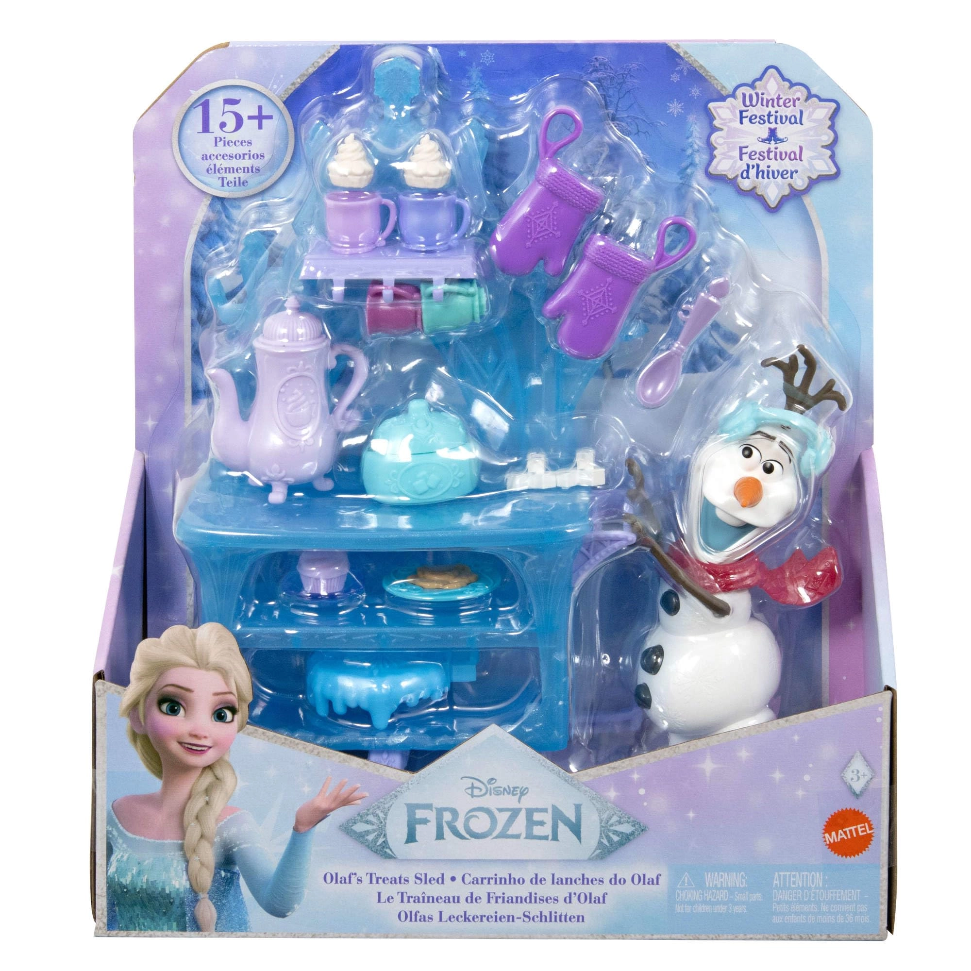 Olaf Treat Sleigh Playset - 15 accessories Frozen Winterfest Ages 3+
