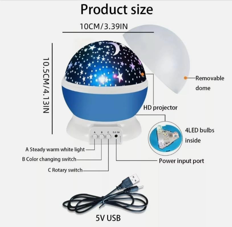 Galaxy Projector Lamp - Corded Electric Multicolor