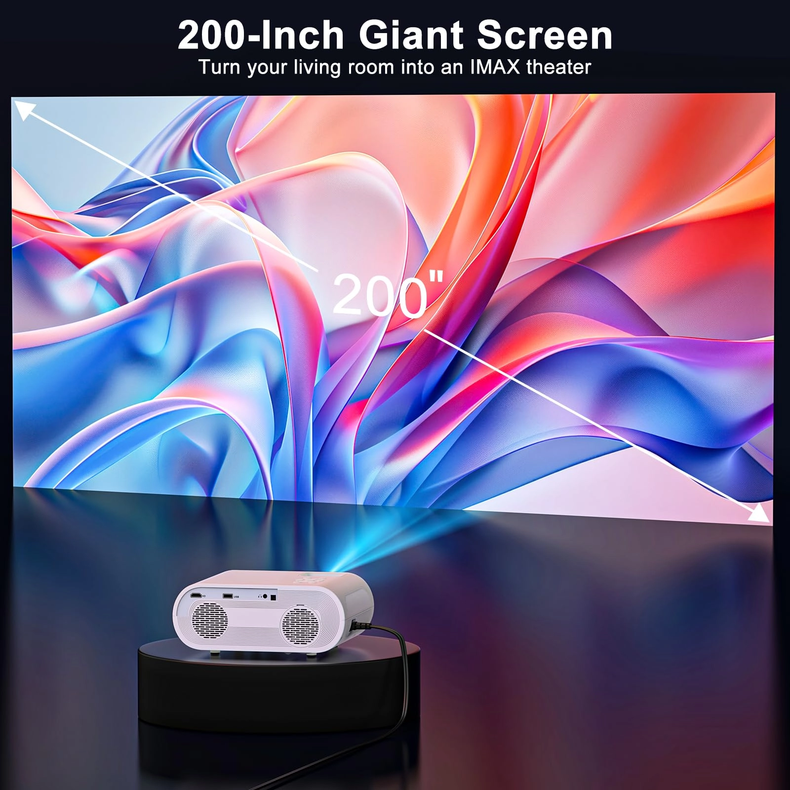 Smart Mini Projector - 1500ANSI Native 1080P