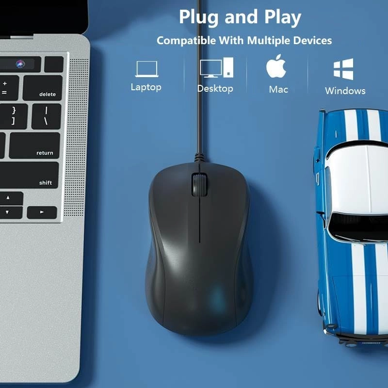 Silent Wired Computer Mouse - USB