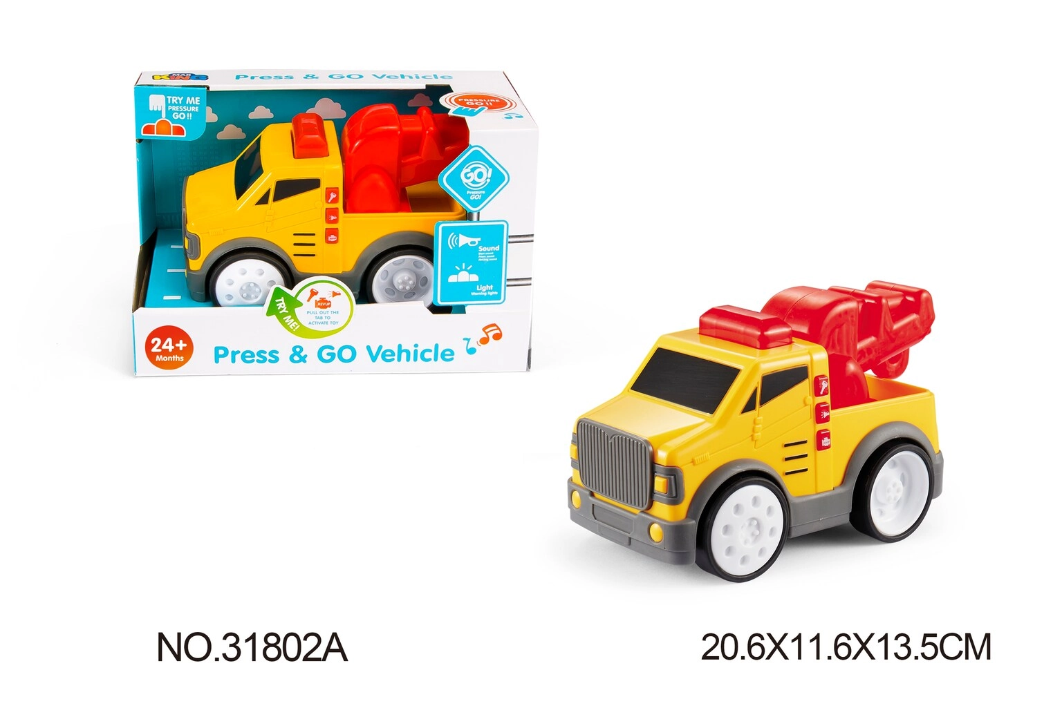 Rollup Kids Toys Touch And Go Contruction Vehicle