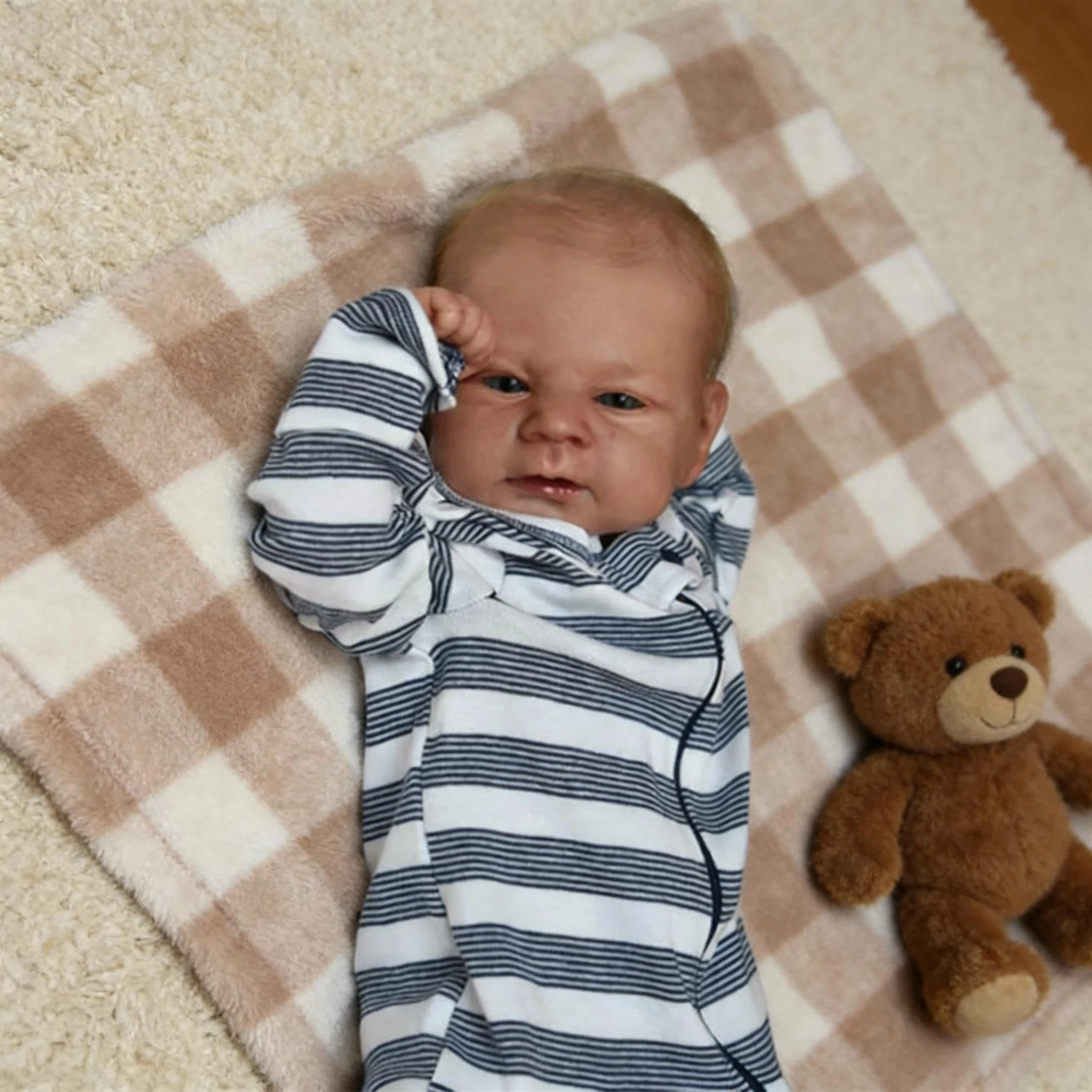 Elijah Reborn Baby Doll - 17 inch Silicone Blue Eyes Ages 3+