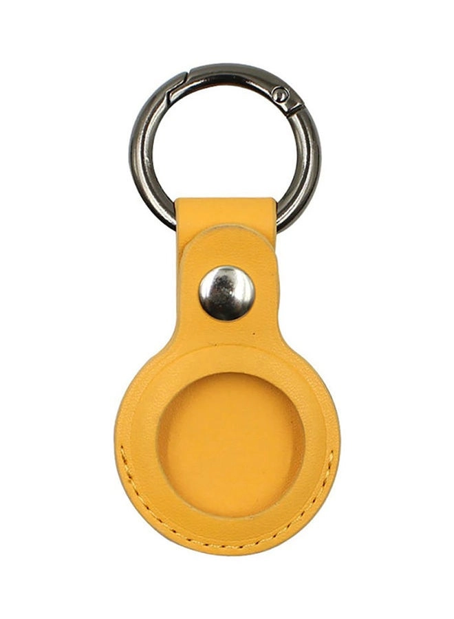 Keychain Holder For AirTag Leather Case Key Ring - Yellow Pack