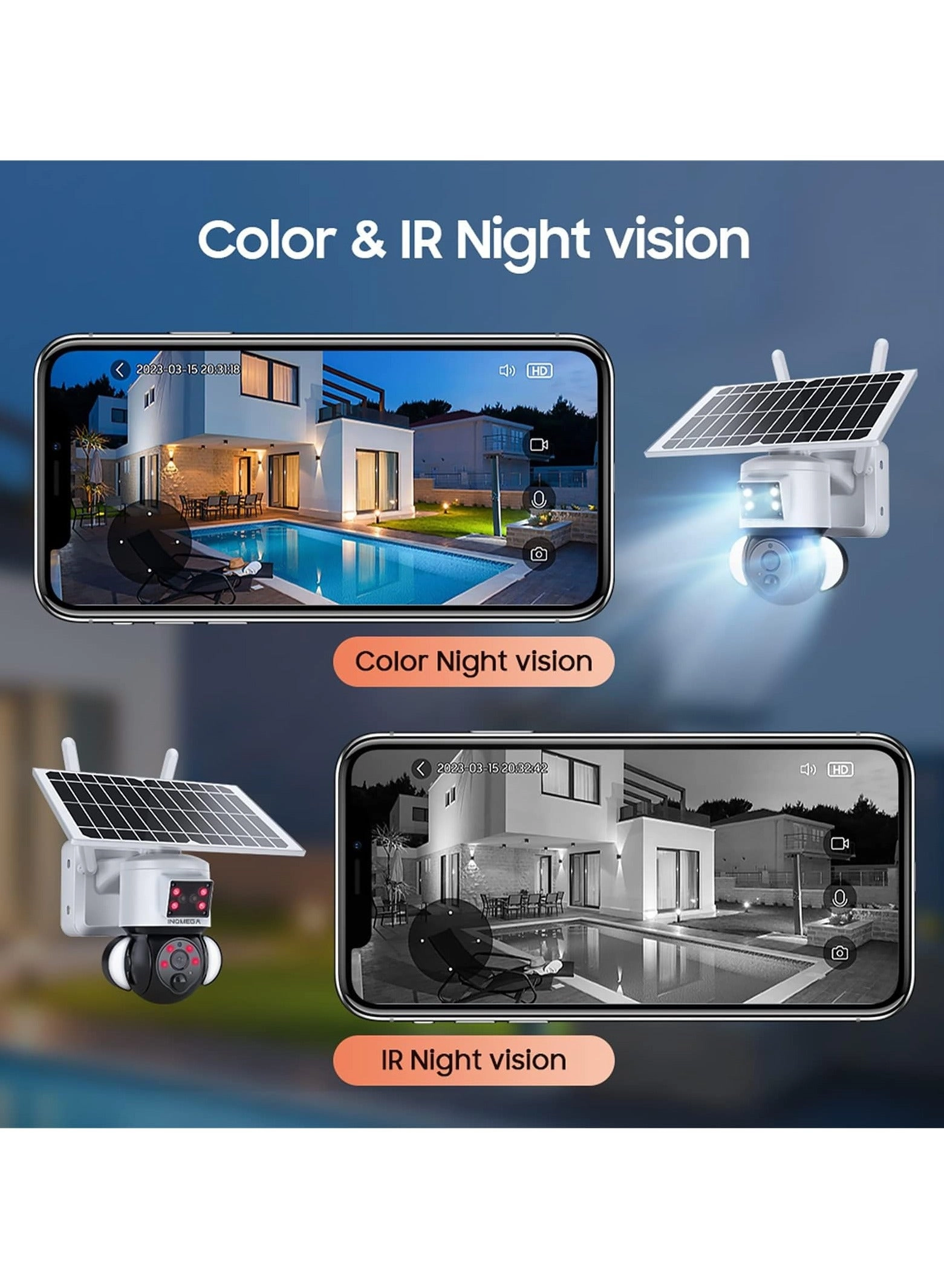 Solar Security Wireless Outdoor Camera 2K