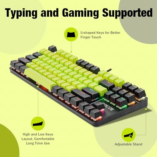 75% Mechanical Gaming Keyboard + Ergonomic Gaming Mouse - Wired