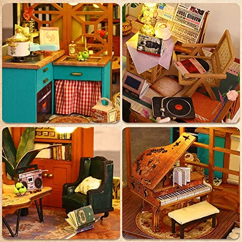 Miniature Wooden Dollhouse Furniture Kit - Creative Room 1:24