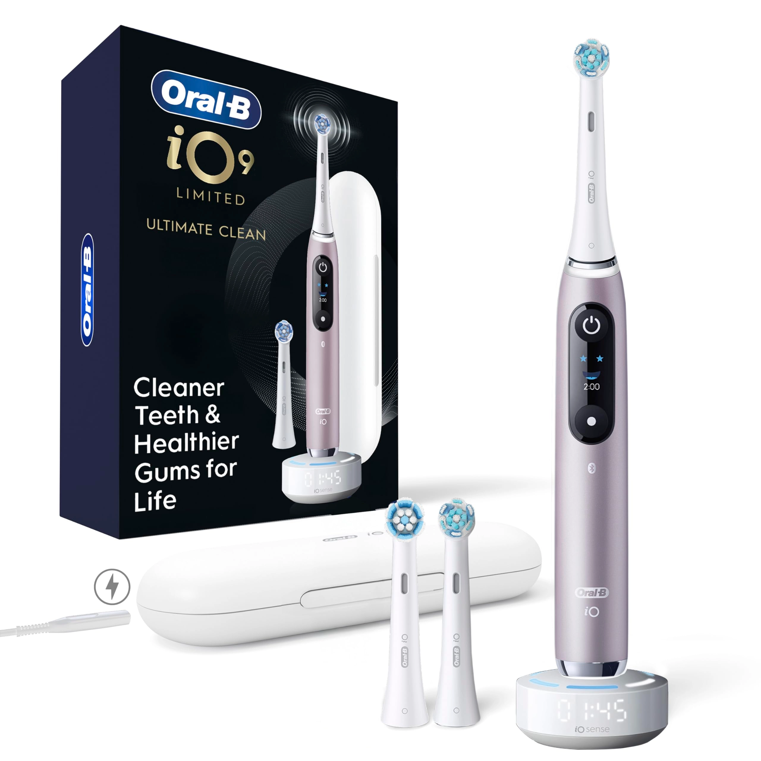 Procter & Gamble iO9 - 3 Toothbrush Heads Charging Travel Case 7 Modes