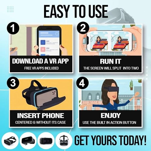 VR Headset - 3D Compatible with iPhone & Android Phone