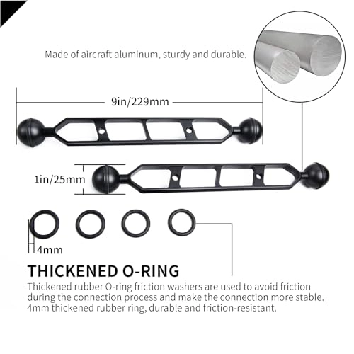 Double Ball Extension Arm - 9" 1" Pack