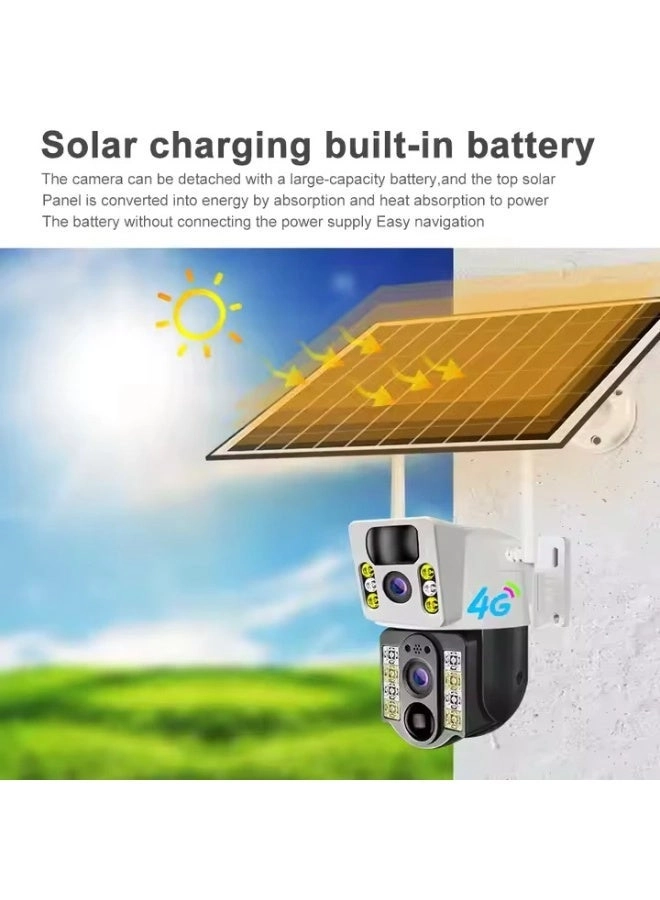Solar Powered Dual Lens 4G Outdoor Security Camera