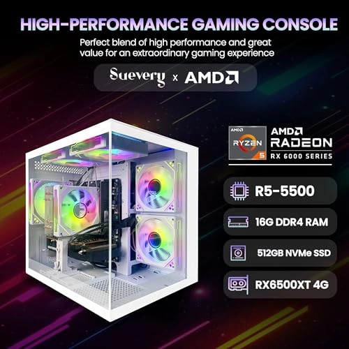 Prebuilt Gaming PC - Ryzen5 5500 16GB 512GB