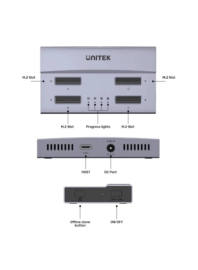 USB4 4-Bay M.2 SSD Docking Station - 4