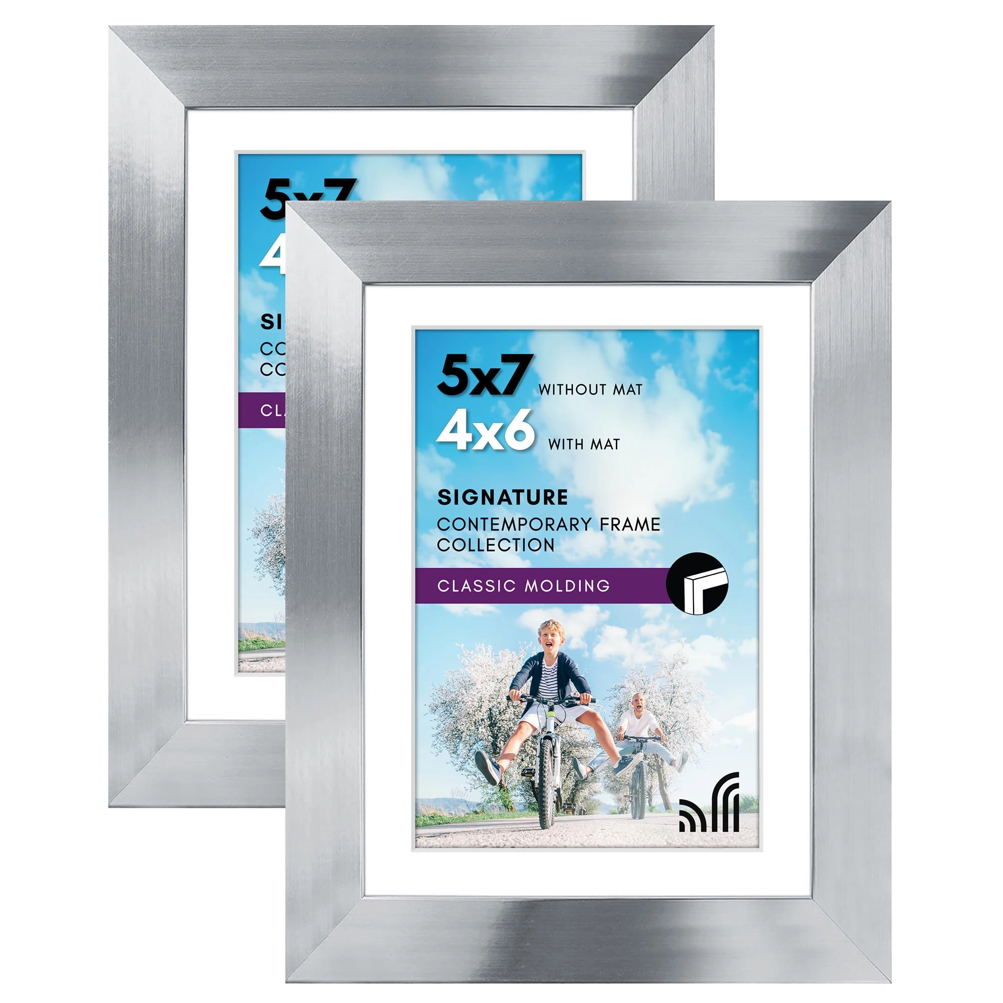 Americanflat Hinged Picture Frame - 5x7 Two Displays