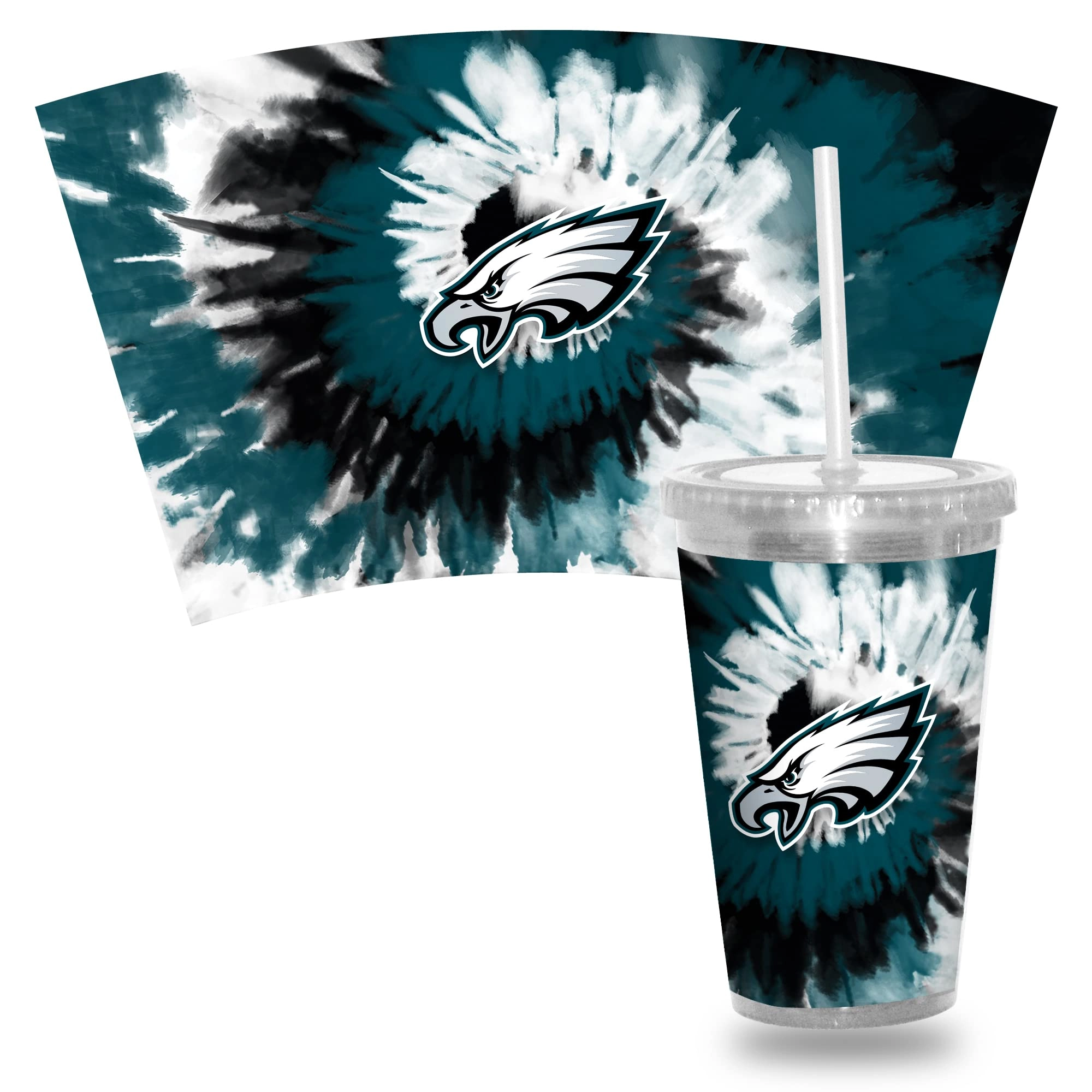 NFL Football Metallic Tie Dye Tumbler - 473ml