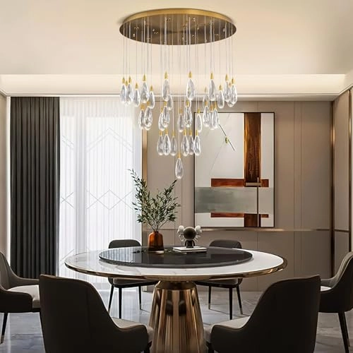 Raindrop Staircase Chandelier - 4000K Dimmable