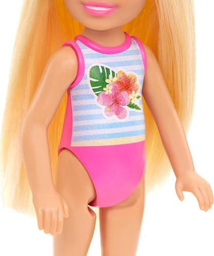 Chelsea Small Doll - Blonde Hair Blue Eyes Striped Swimsuit Ages 3+