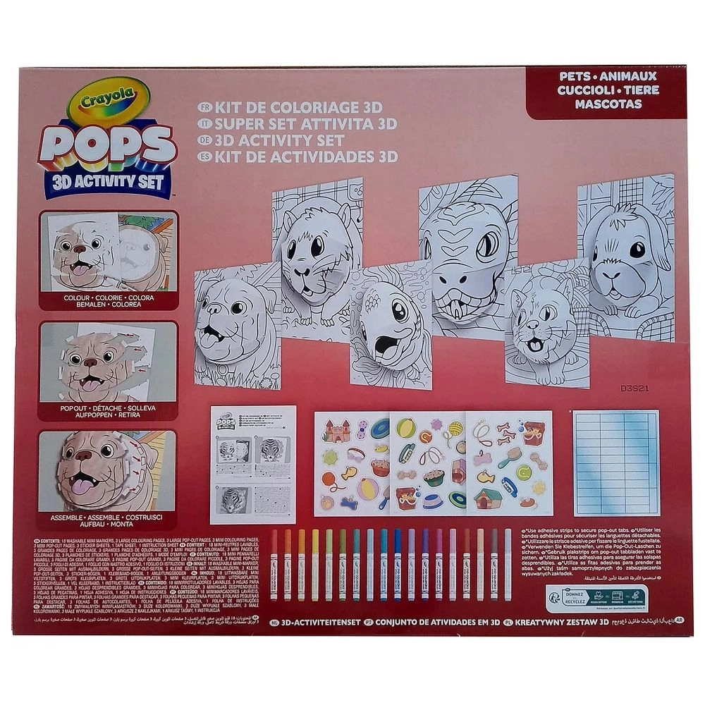Pops Super 3D Activity Set - 18 washable markers