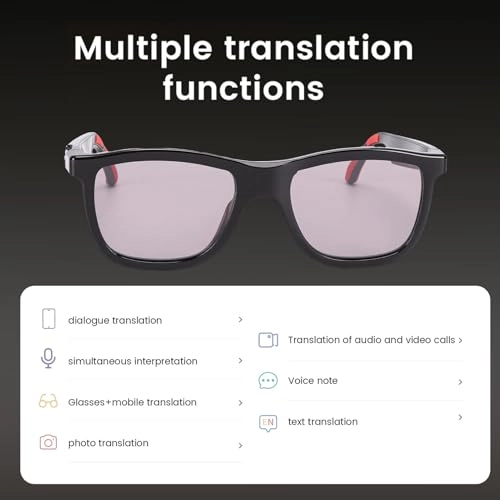 AI Translation Smart Glasses - 144 Language Dual HD Microphones