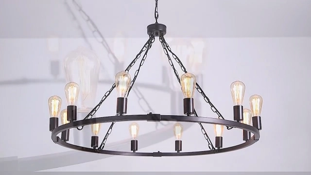 Rustic Farmhouse Chandelier - Dimmable