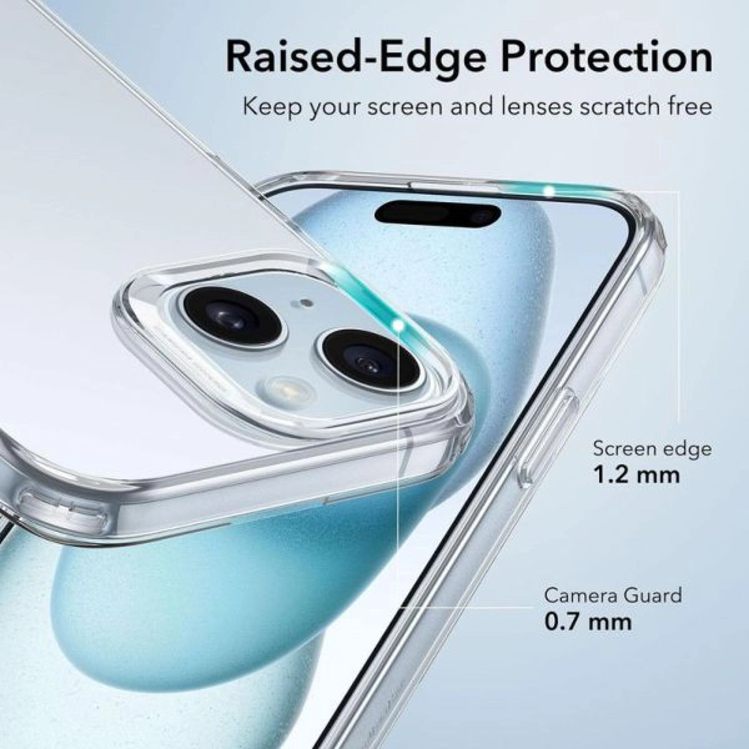 Clear Case with Screen Protector - Soft TPU Material for iPhone 15 Plus