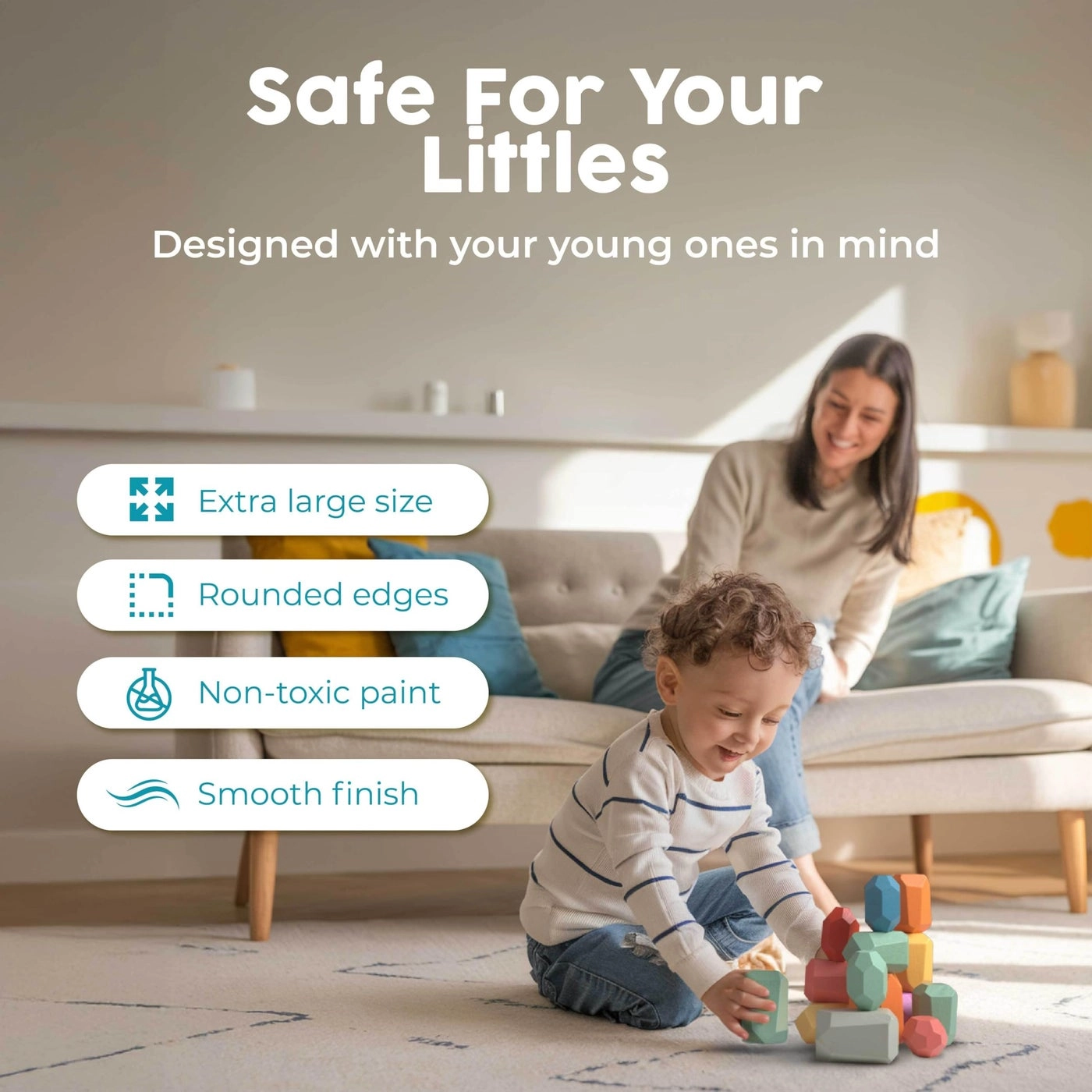 Wooden Stacking Toys - 40 pieces