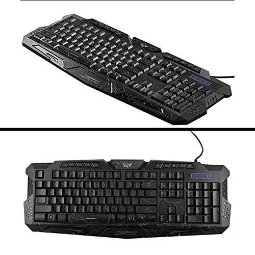 Adjustable Crack Backlit Led Light Up Gaming Keyboard - Wired
