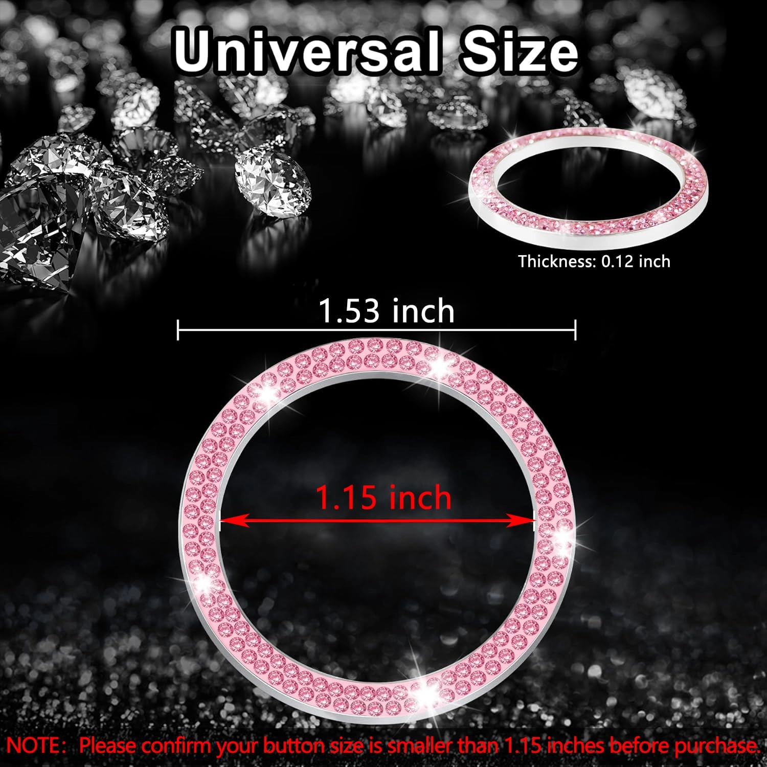 Crystal Combinatorial Rhinestone Car Engine Start Decoration Ring