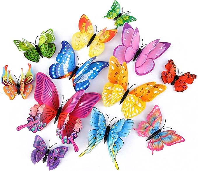 Najm Trading 3D Butterfly Wall Decor Set - 12 Pack
