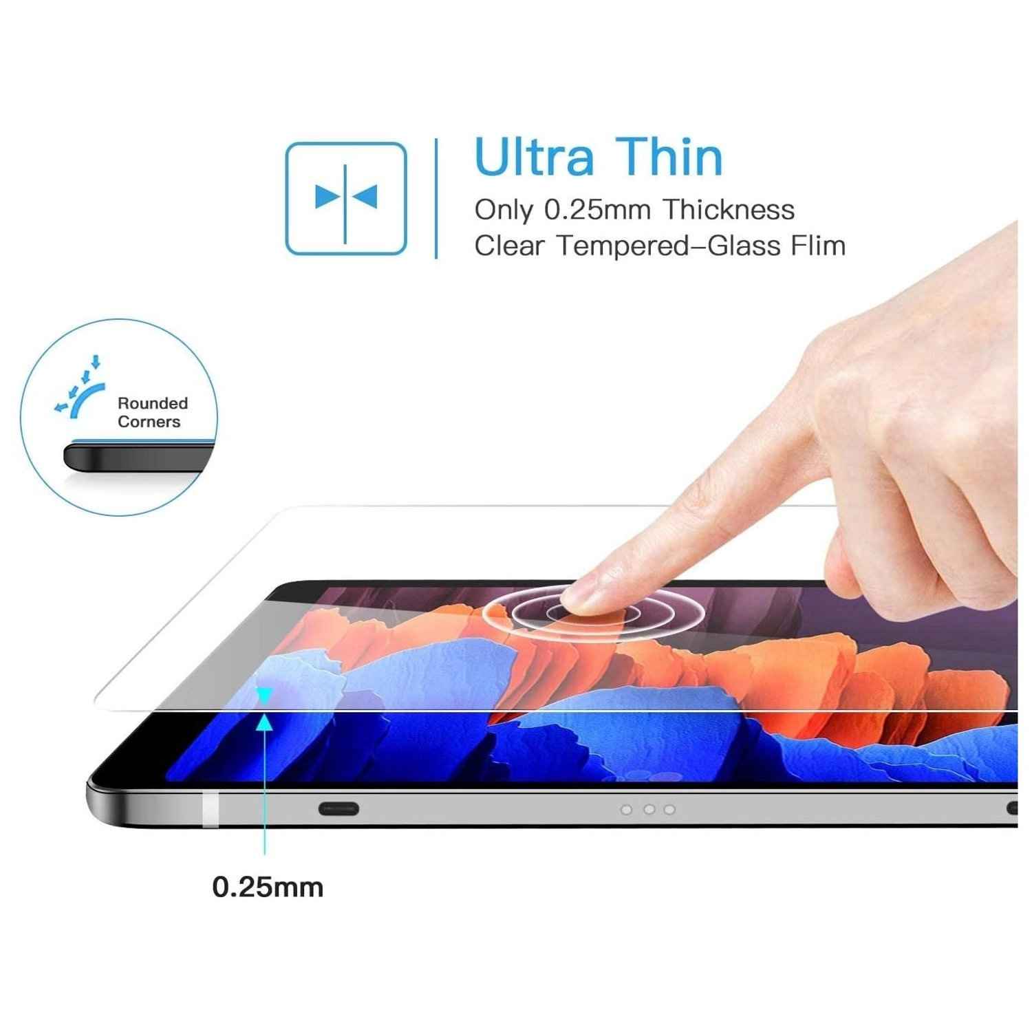 Folio Case with Screen Protector for Samsung Galaxy Tab S7 Plus
