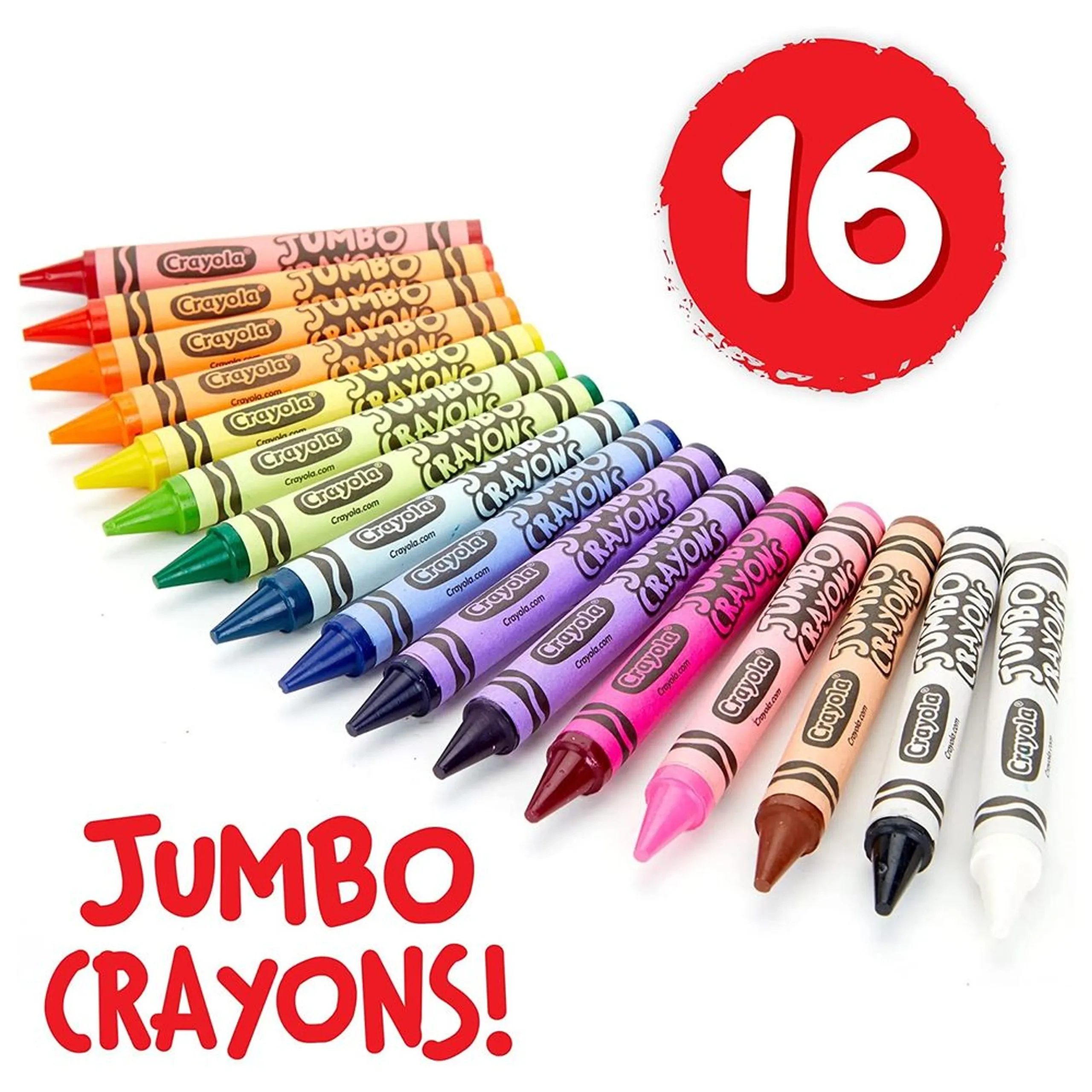Ultra-Clean Washable Large Crayons - 16 Ct