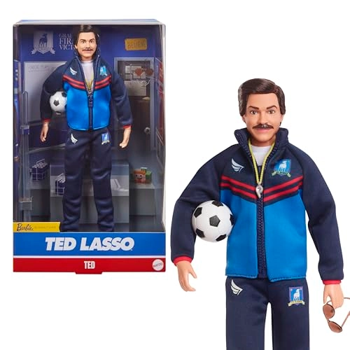 Ted Lasso Collectible Doll - Iconic Blue AFC Richmond Tracksuit Aviators Displayable Packaging