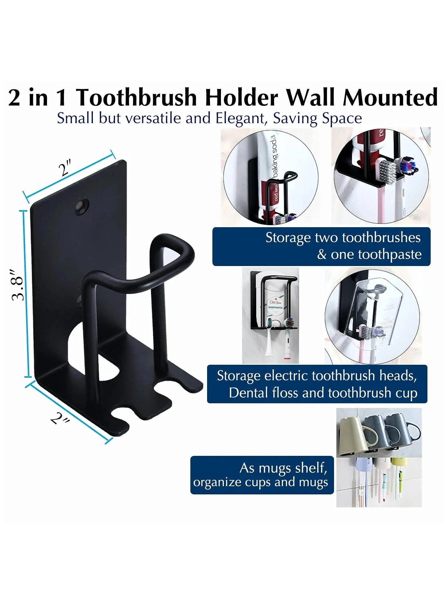 Wall Mount Toothbrush Holder