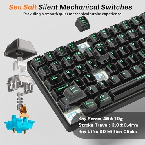Wireless Creamy Mechanical Gaming Keyboard - QWERTY Bluetooth