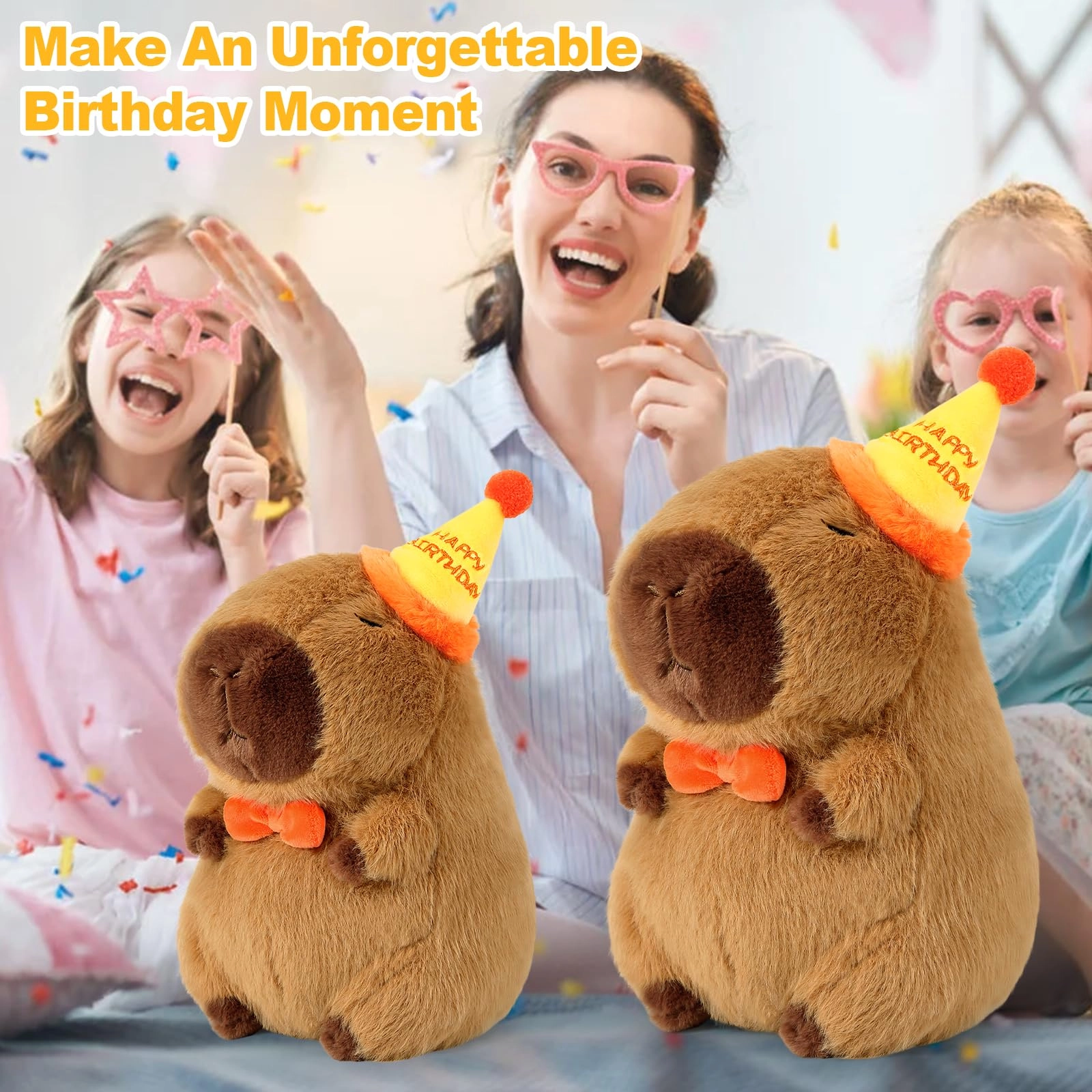 Capybara Plush - 9 inch Strawberry Hat