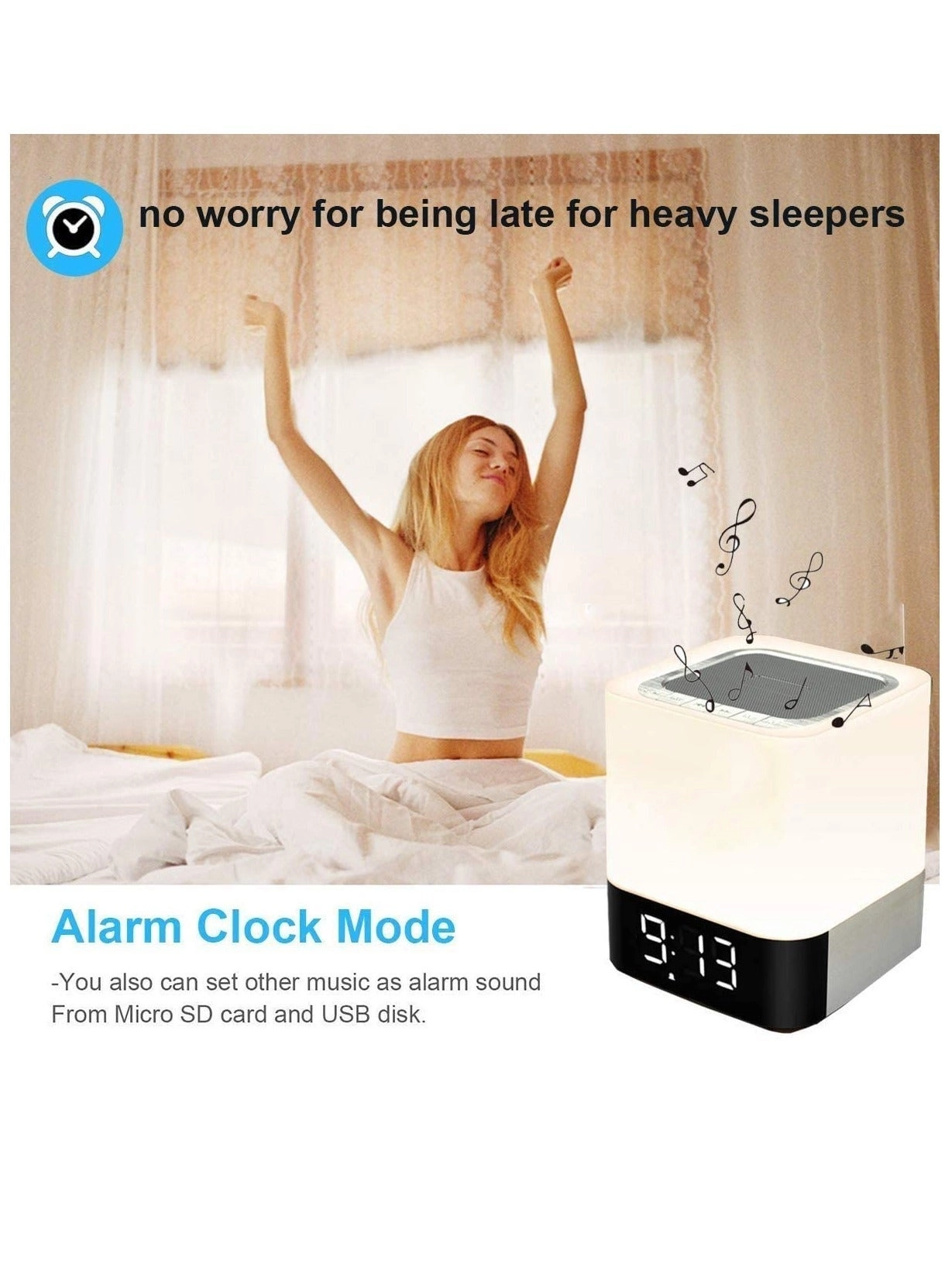 Night Lights Bluetooth Speaker - rechargeable battery multi-color
