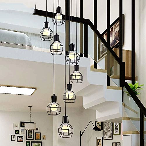 Clip Chandelier - E27 8 head Black