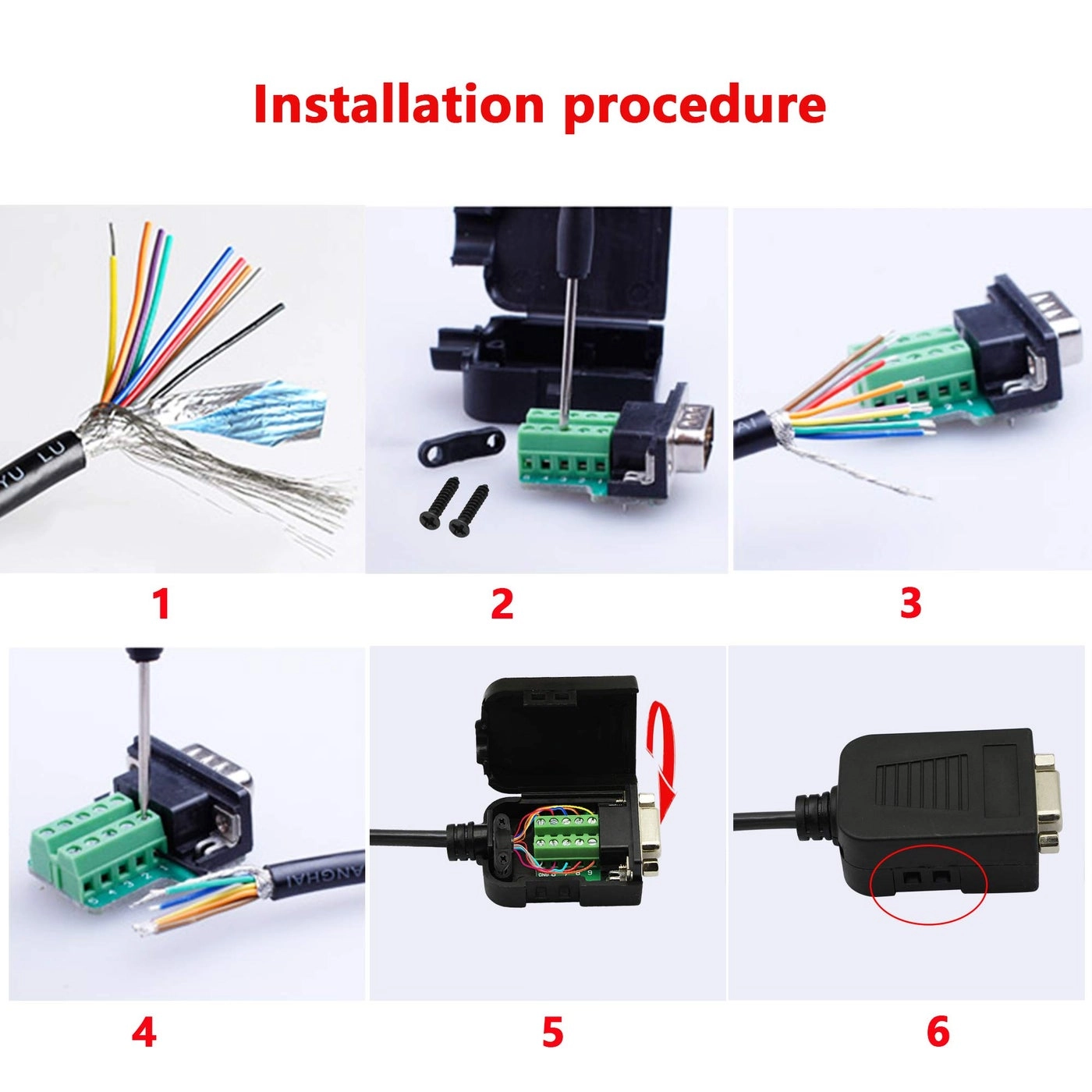 DB9 Connector Adapter - RS232 D-SUB 1-Pair Male+Female