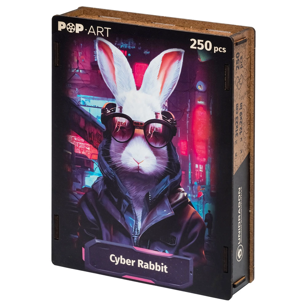 Pop Art Cyber Rabbit Wooden Puzzle (4107390-Cyber_Rabbit_250) - 250 pcs