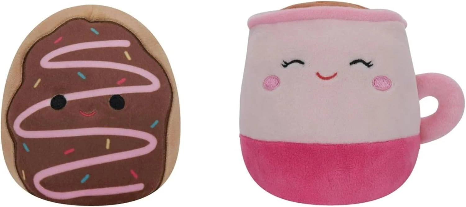 COLOR LAND CHILDRENS TOYS CENTER LLC Flip-A-Mallows - 5" Deja Chocolate Frosted Donut Emery Pink Latte Closed Eyes