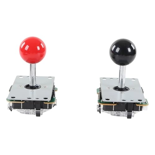 DIY Buttons Kit - Removable Ball Head Joystick 2 Players Red and Black