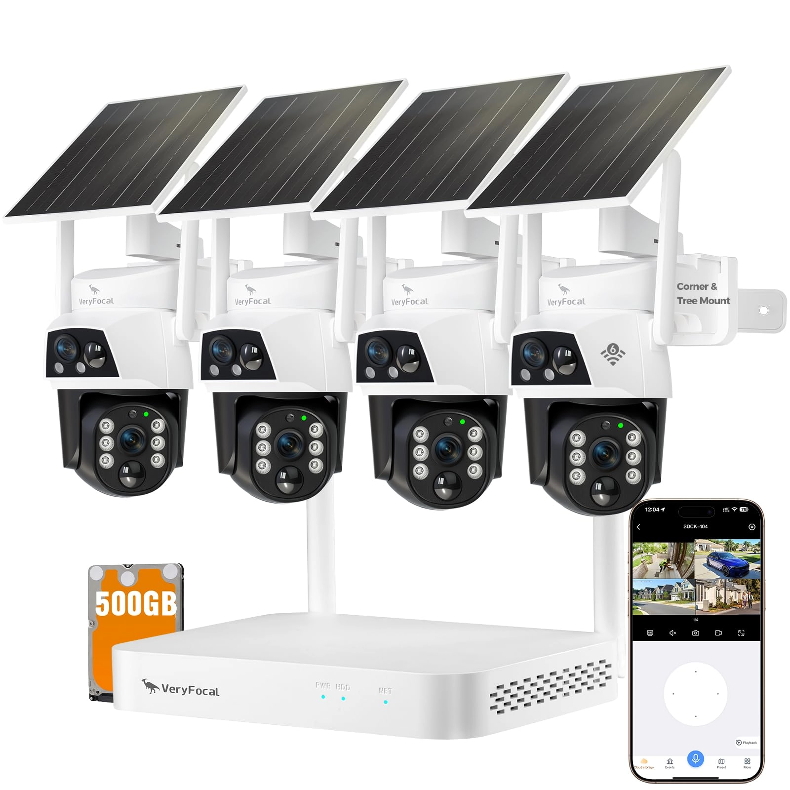 VeryFocal Technology SDCK-104-500G - 4-Cam 10CH 4K