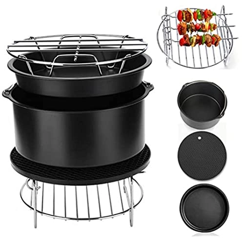 Metal Bracket + Skewers Rack + Cake Tin + Silicone Mat + Pizza Pan - Carbon steel stainless steel silica gel 5PCS