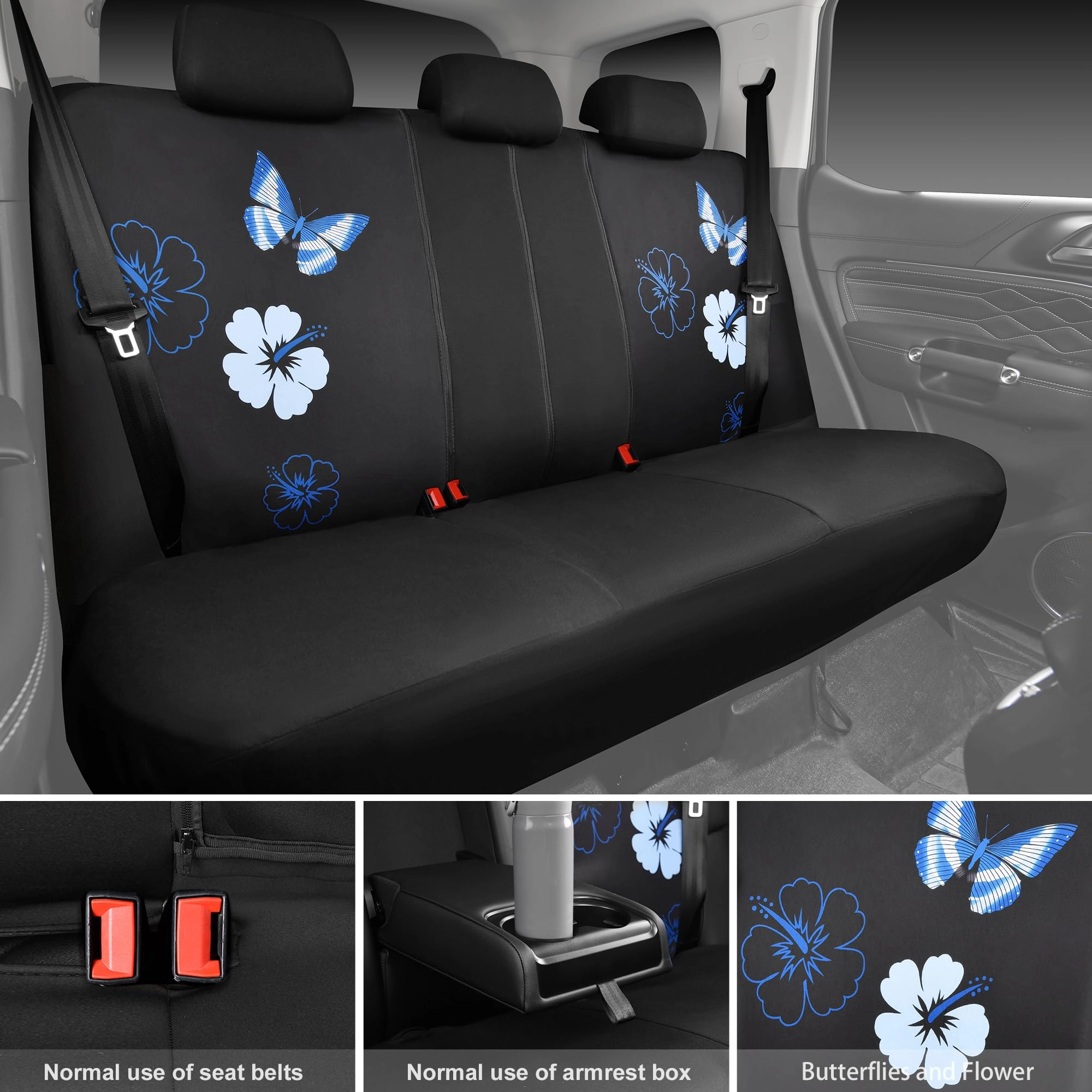 Embroidery Butterfly and Flower Car Floor Mats
